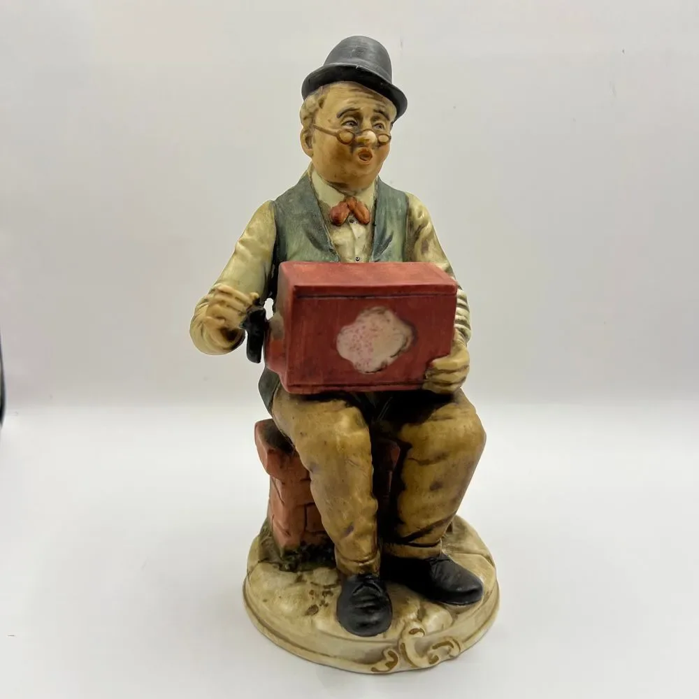 Vintage Ceramic Gentleman Figurine Music‎ Box Decorative Collectible Home Decor